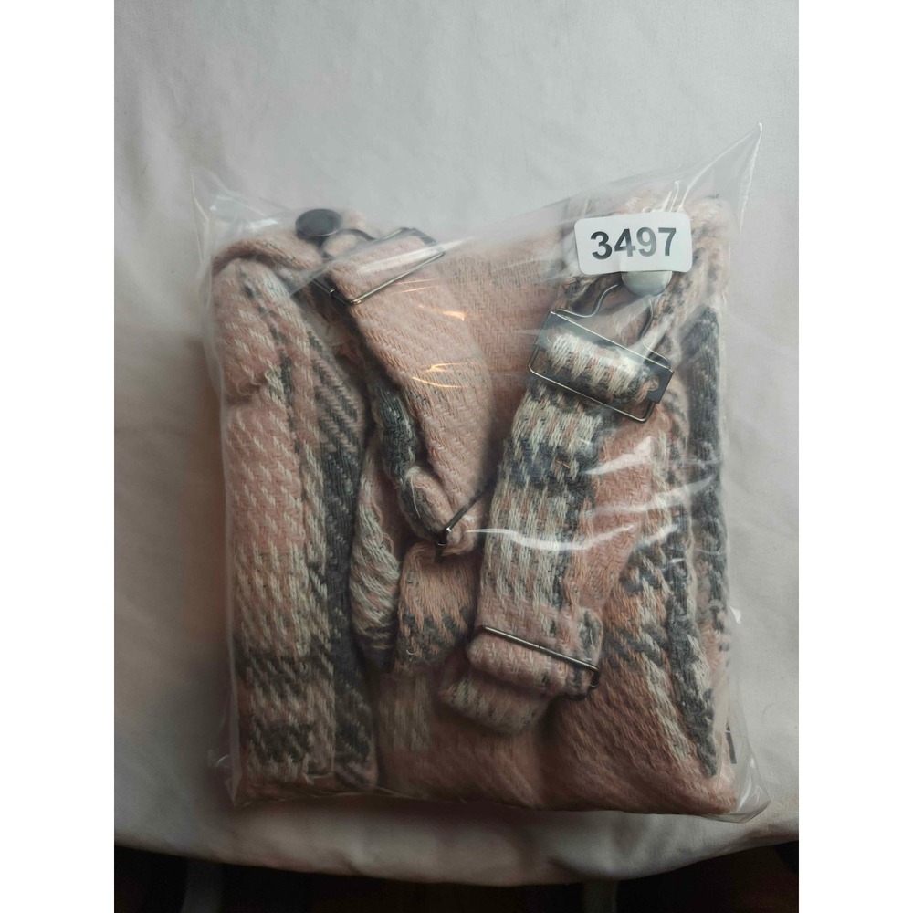 Paper Crane Pink Plaid Wool Blend Pinafore Mini Dress Small - Picture 9 of 9